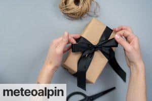 Brown Gift Box With Black Ribbon